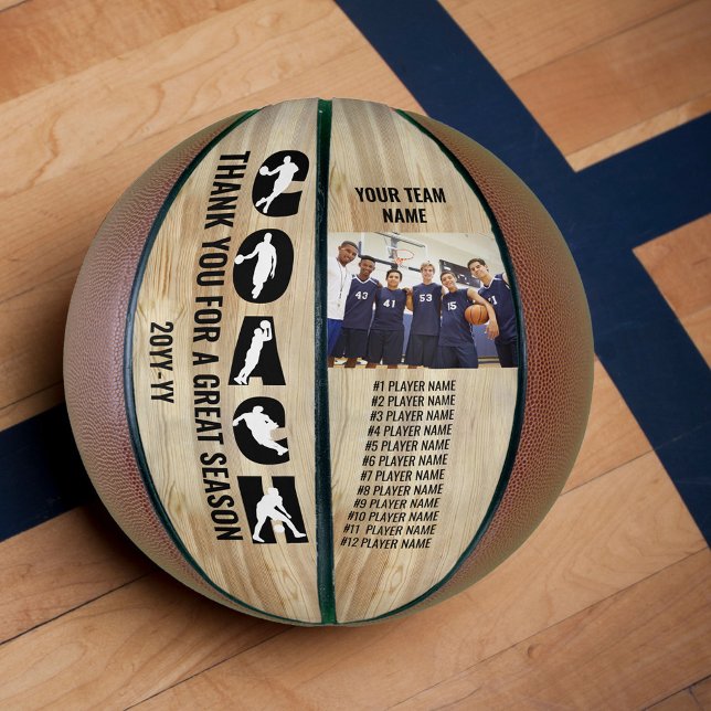Coach Silhouette Team Player Names and Photo Basketball (Creator Uploaded)