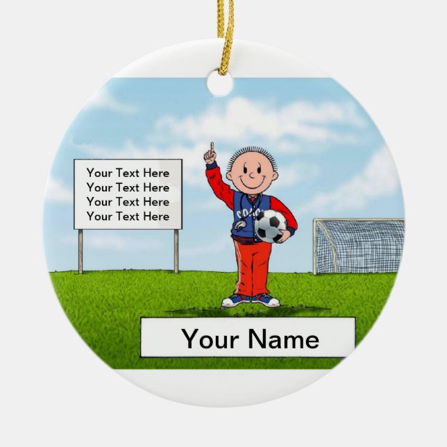 Coach, Soccer - Male Ceramic Ornament (Front)