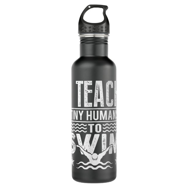 Coach Swimming Instructor I Teach Tiny Humans To S 710 Ml Water Bottle (Front)