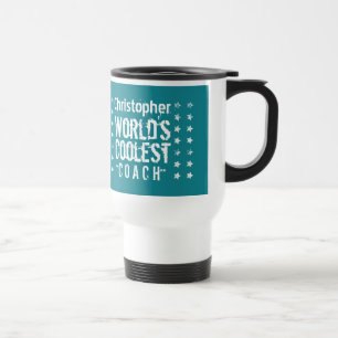 COACH Teal Background Grunge Stars A02 Travel Mug