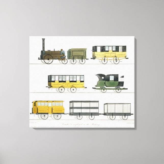 Coaches Employed on the Railway, plate 7 from 'Liv Canvas Print (Front)
