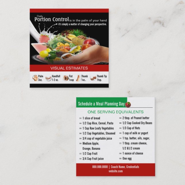 Coaching Nutrition Business Cards (Front/Back)