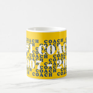 Coach's Mug - Blue Letters changable background