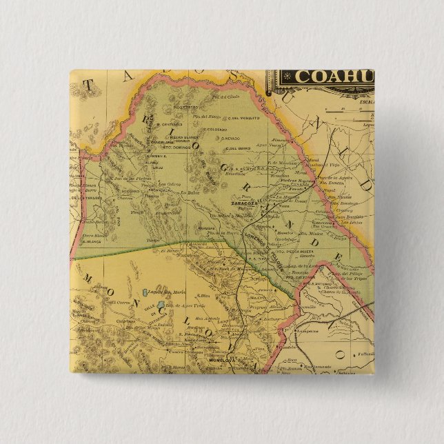 Coahuila 2 Inch Square Button (Front)