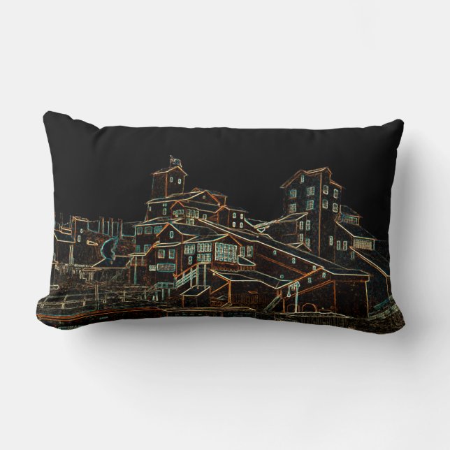 Coal Anthracite Coal Mining Coal Miner Mine neon Lumbar Pillow (Front)