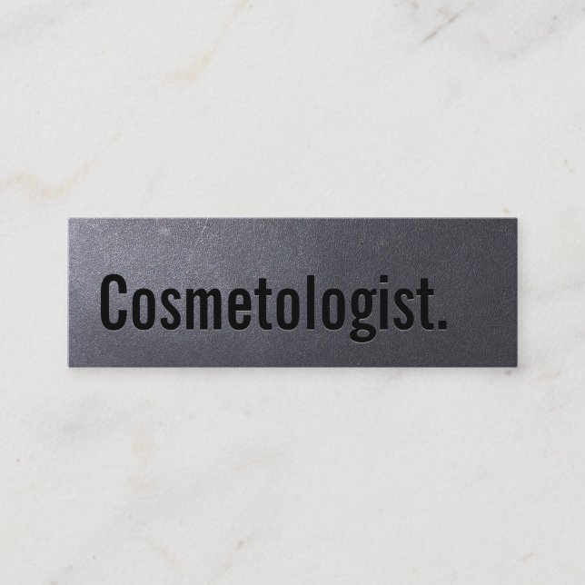 Coal Black Cosmetologist Mini Business Card (Front)
