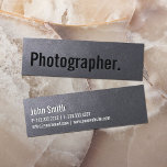 Coal Black Photographer Minimalist Mini Business Card<br><div class="desc">Coal Black Photographer Mini Business Card.</div>