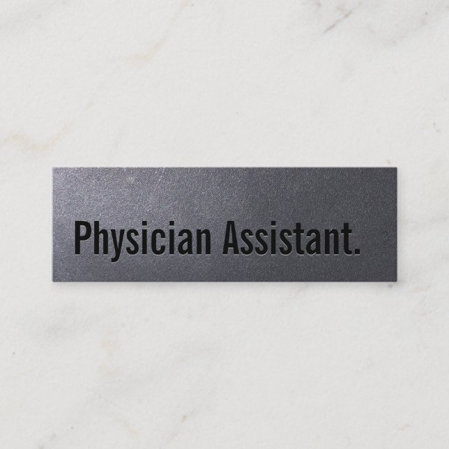Coal Black Physician Assistant Mini Business Card (Front)