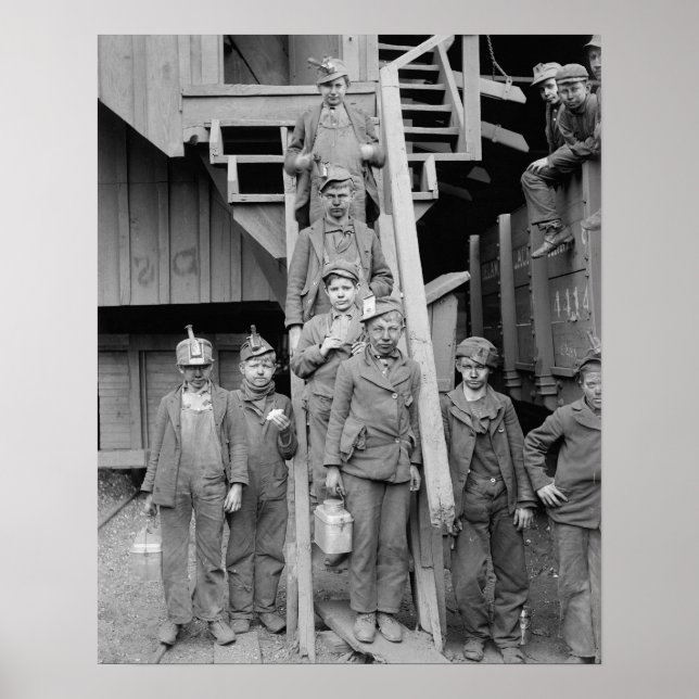 Coal Breaker Boys, 1900. Vintage Photo Poster (Front)
