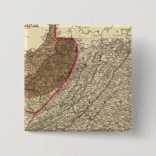 Coal fields in West Virginia 2 Inch Square Button (Front)