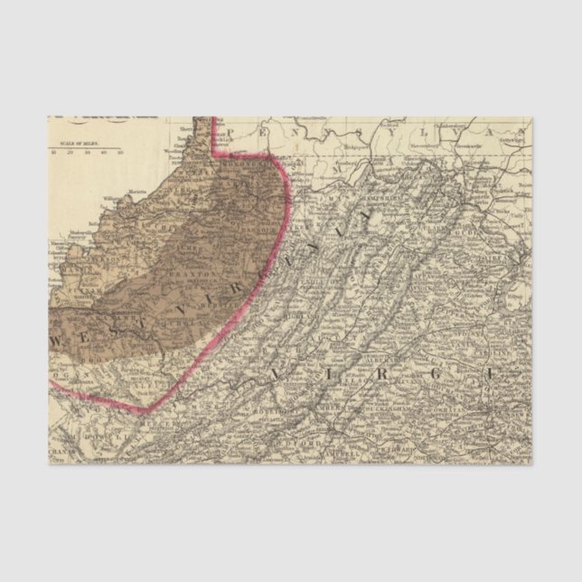 Coal fields in West Virginia Tissue Paper (Front)