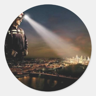 COAL KEEPS OUR LIGHTS ON CLASSIC ROUND STICKER