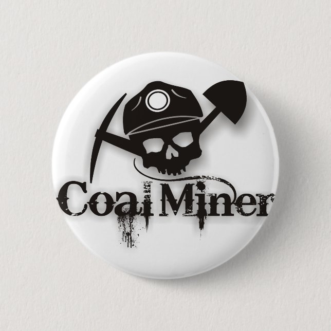 coal miner 2 inch round button (Front)