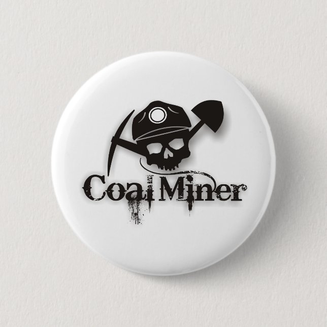 coal miner 2 inch round button (Front)