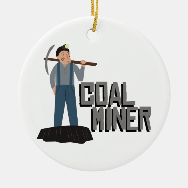 Coal Miner Ceramic Ornament (Front)