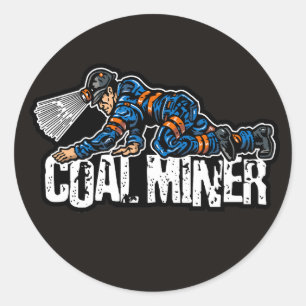 COAL MINER CLASSIC ROUND STICKER