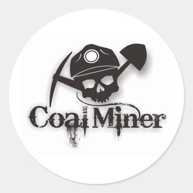 coal miner classic round sticker (Front)