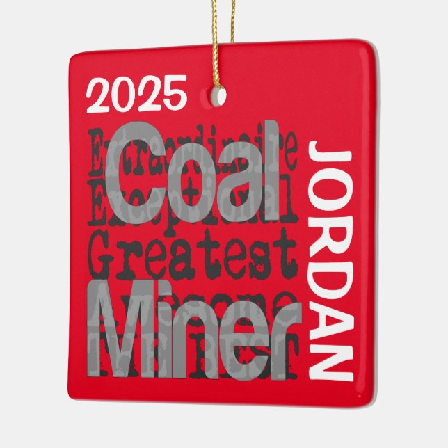 Coal Miner Extraordinaire CUSTOM Ceramic Ornament (Left)