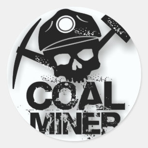 COAL MINER SKULL CLASSIC ROUND STICKER