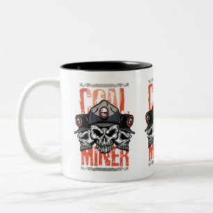 COAL MINER SKULL TRIO Two-Tone COFFEE MUG