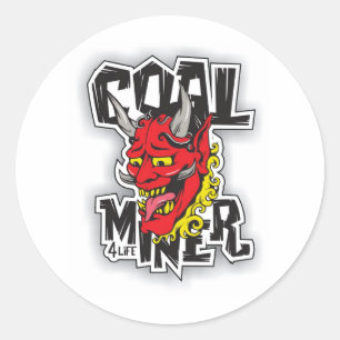 coal miner tattoo design classic round sticker
