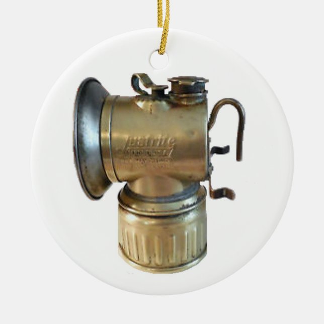 Coal Miners Carbide Lamp Ceramic Ornament (Front)