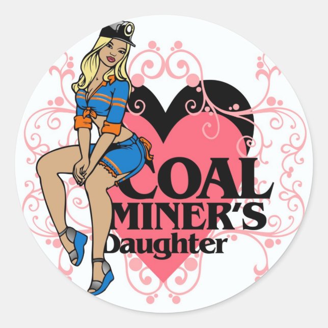 COAL MINER'S DAUGHTER CLASSIC ROUND STICKER (Front)