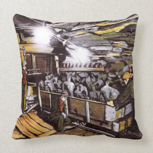 Coal Miners Throw Pillow
