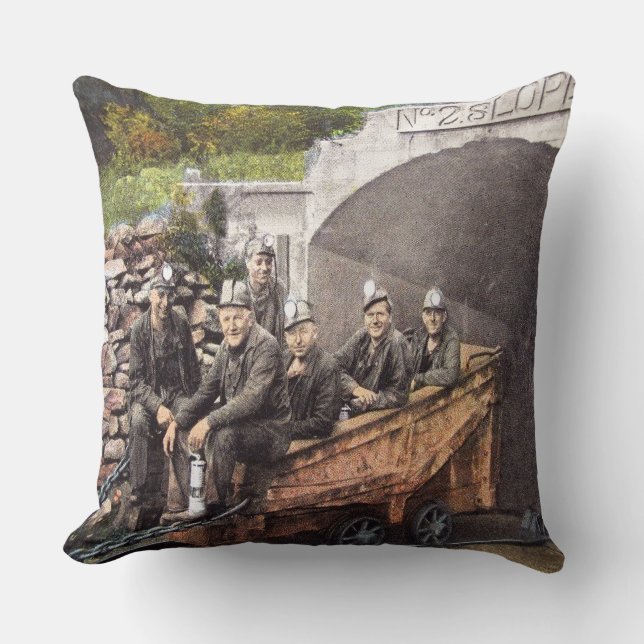 Coal Miners Throw Pillow (Front)