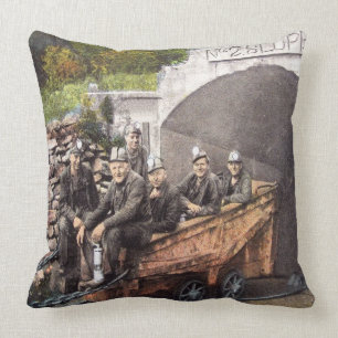Coal Miners Throw Pillow