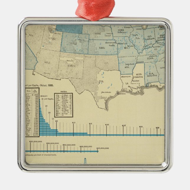 Coal mining regions metal ornament (Front)