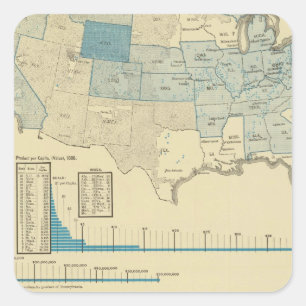 Coal mining regions square sticker