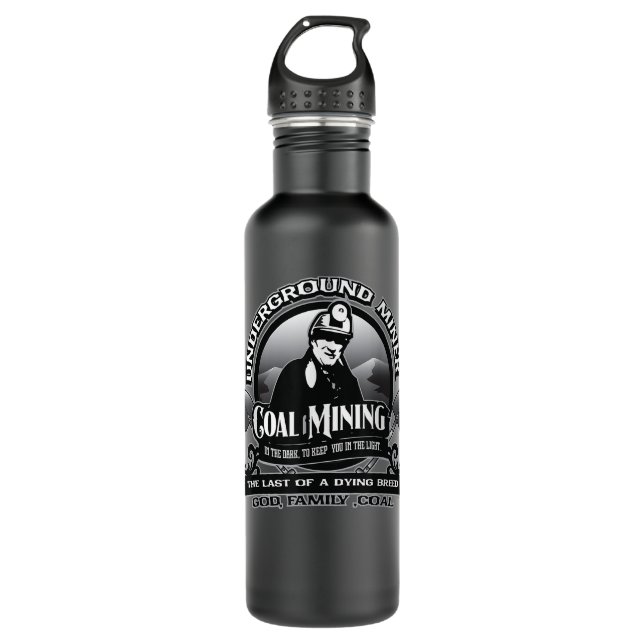 Coal Mining Underground Miner Retired Miner God Fa 710 Ml Water Bottle (Front)