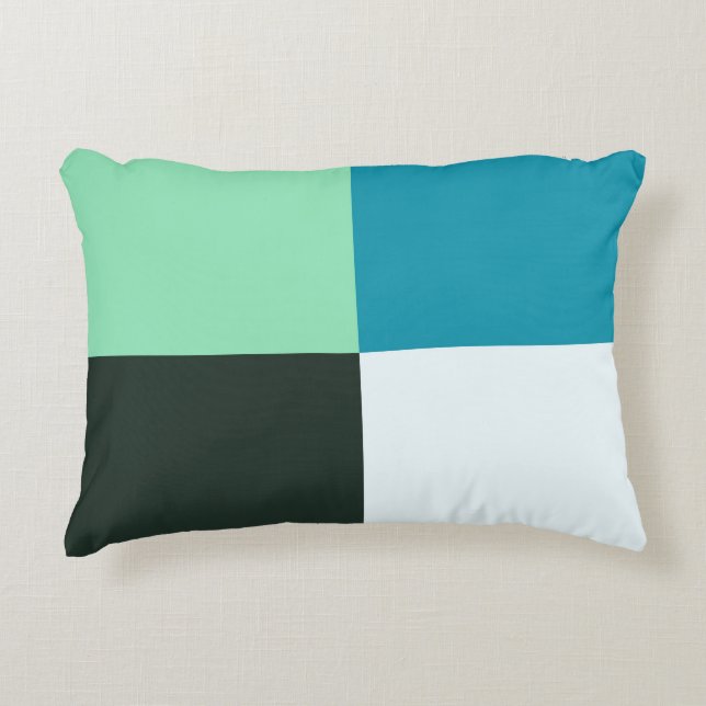 Coal White Teal Green Blue Aqua Turquoise Accent Pillow (Front)