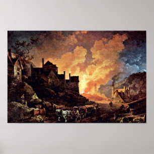 Coalbrookdale At Night By Philipp Jakob Poster