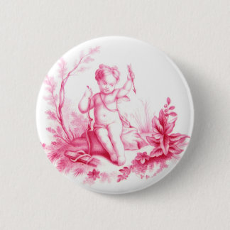 Coalbrookdale porcelain Cupid, painted 1865 2 Inch Round Button