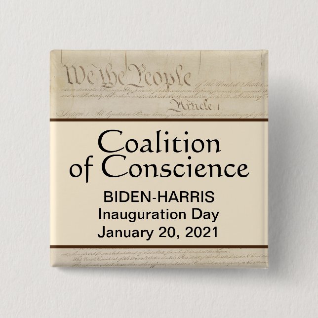 Coalition of Conscience We the People Kamala 2 Inch Square Button (Front)