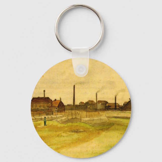Coalmine in the Borinage by Vincent van Gogh Keychain (Front)