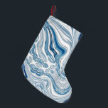 coast beach nautical waves watercolor blue swirls small christmas stocking<br><div class="desc">coast beach nautical waves watercolor blue swirls home accessories.</div>