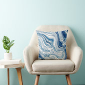 coast beach nautical waves watercolor blue swirls throw pillow (Chair)