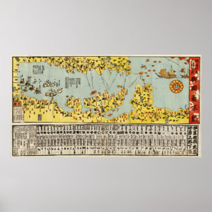 Coast Defence of Tokyo Bay of Japan Map Poster