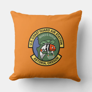 Coast Guard Air Station Astoria Throw Pillow