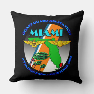 Coast Guard Air Station Miami Throw Pillow
