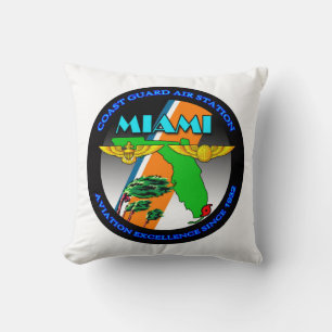 Coast Guard Air Station Miami Throw Pillow