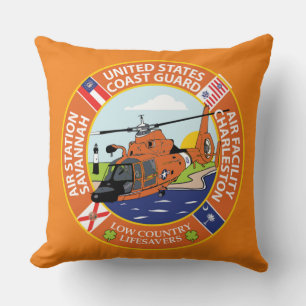 Coast Guard Air Station Savannah Throw Pillow