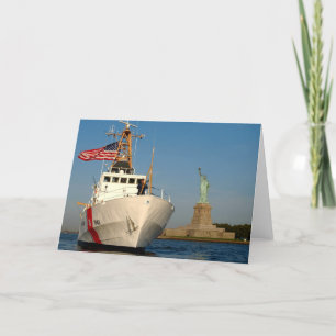 Coast Guard and the Liberty Statue Card