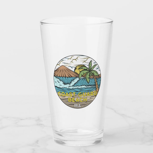 Coast Guard Beach Massachusetts Vintage Glass (Front)