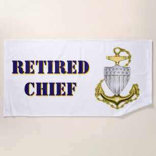 Coast Guard Chief Retired Beach Towel
