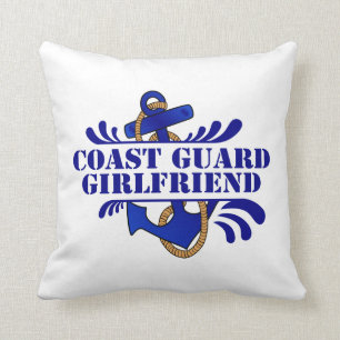 Coast Guard Girlfriend, Anchors Away! Throw Pillow