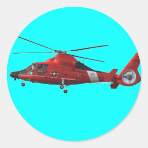 COAST GUARD HELICOPTER CLASSIC ROUND STICKER